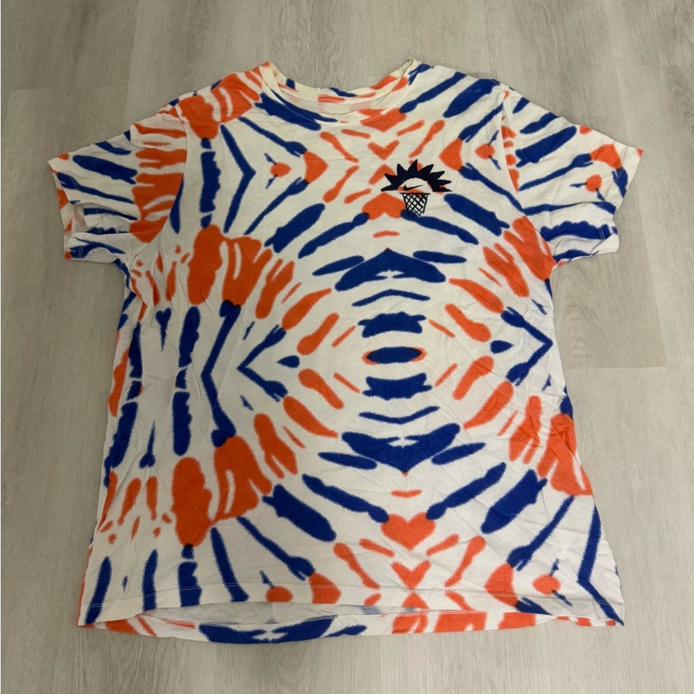 Nike Block Party Dunk Contest Tie Dye Block Party T-Shirt Orange Blue XL